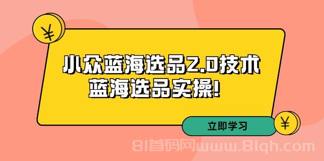 拼多多培训第33期：小众蓝海选品2.0技术-蓝海选品实操！