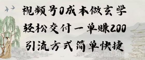 视频号0成本做玄学轻松交付一单赚200引流方式简单快捷（教程+软件）