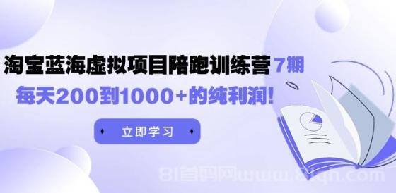 黄岛主《淘宝蓝海虚拟项目陪跑训练营7期》每天200到1000+的纯利润