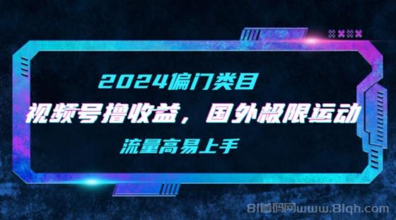 【2024偏门类目】视频号撸收益，二创国外极限运动视频锦集，流量高易上手