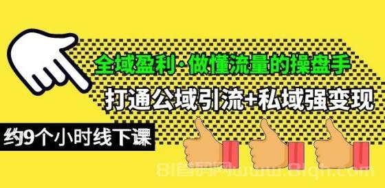 全域盈利做懂流量的操盘手，打通公域引流+私域强变现，约9个小时线下课