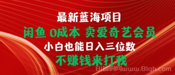 最新闲鱼0成本项目 卖爱奇艺会员 小白也能入三位数 不赚钱来打我