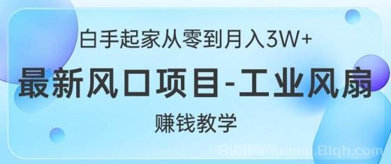 白手起家从零到月入3W+，最新风口项目-工业风扇赚钱教学