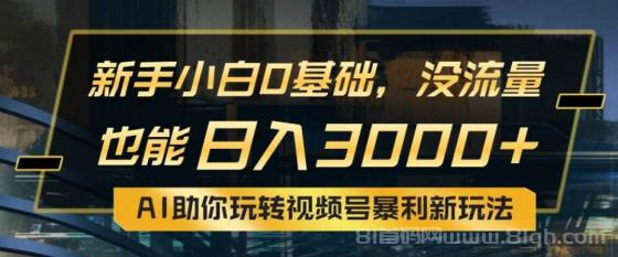 小白0基础，没流量也能日入3000+：AI助你玩转视频号暴利新玩法