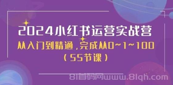 2024小红书运营实战营，从入门到精通，完成从0~1~100（50节课）