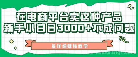 最新在电商平台发布这种产品，新手小白日入3000+不成问题，最详细赚钱教学