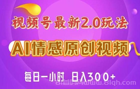 视频号情感赛道2.0.纯原创视频，每天1小时，小白易上手，保姆级教学