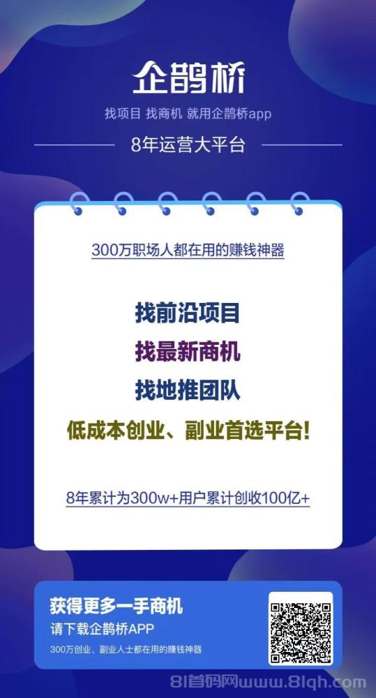 企鹊桥：发布项目，万人浏览，引流神器！