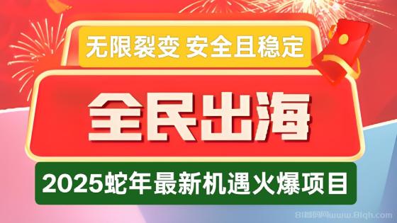 蛇年新机遇来袭！全民出海项目开启全球财富裂变之旅，0点准时盈利，收益长久稳定