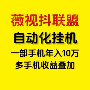 薇视抖联盟：一次授权，永久躺赚——揭秘零撸视频号挂机赚钱新模式