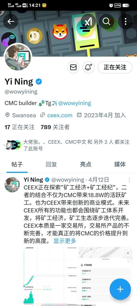 CEEX交易所:注册送10000算力,CMC机制通缩无泡沫,双C可查