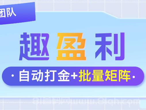 趣盈利自动打金游戏搬砖单机日赚30+矩阵放大重点：6年实体公司零推广稳提
