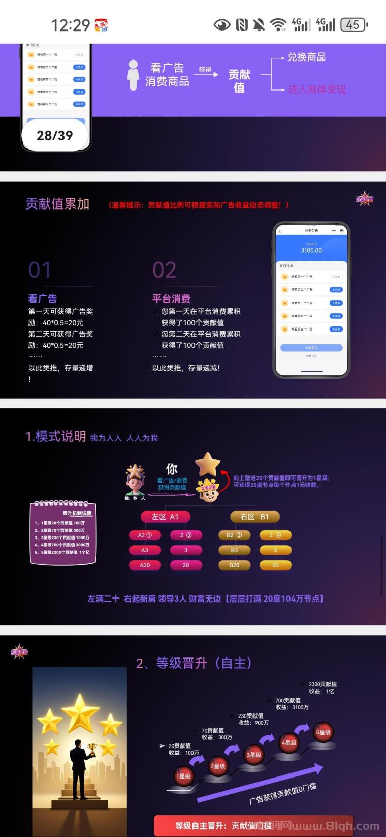 欢美看广告首码:零撸日赚100,20层滑落网体千万封顶