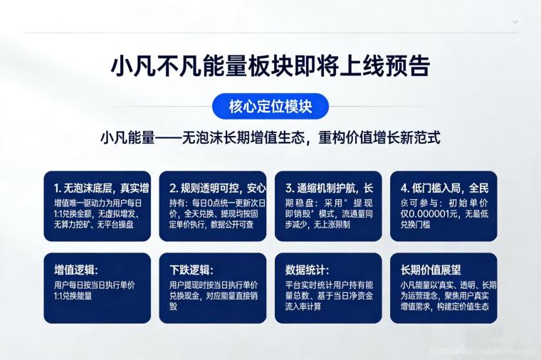 小凡能量新板块预热火爆上线,团队长都在提前布局限量100万亿手慢无