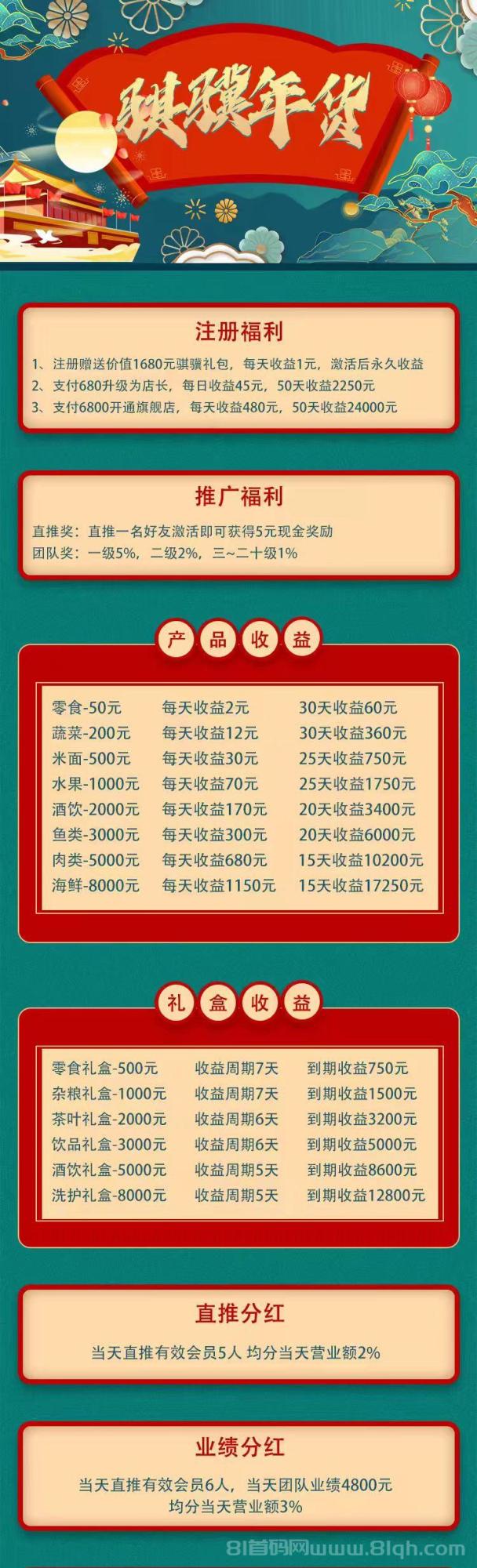 骐骥年货新年零撸挂机平台：注册奖励1680米+零撸保底每天1元+20级推广佣金无天花板
