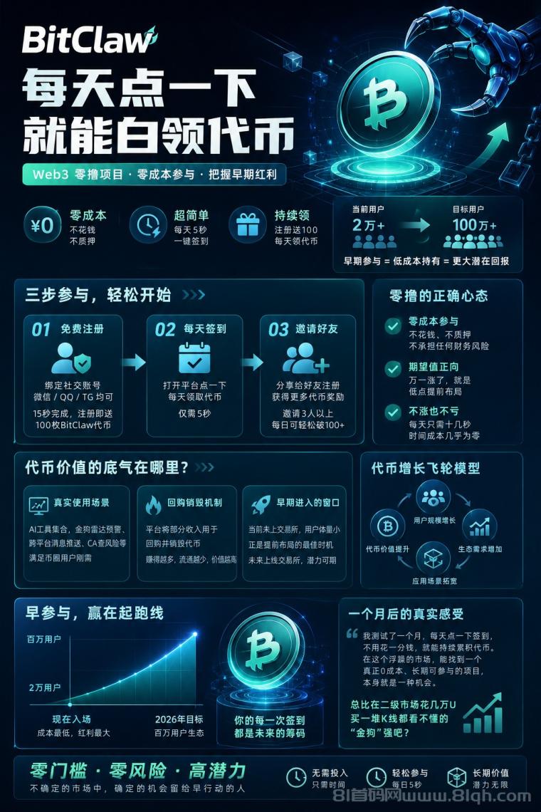 零撸首码项目 | 比特龙虾：AI工具+交易平台双联动，注册绑定就送平台币，香港投资机构六月入场
