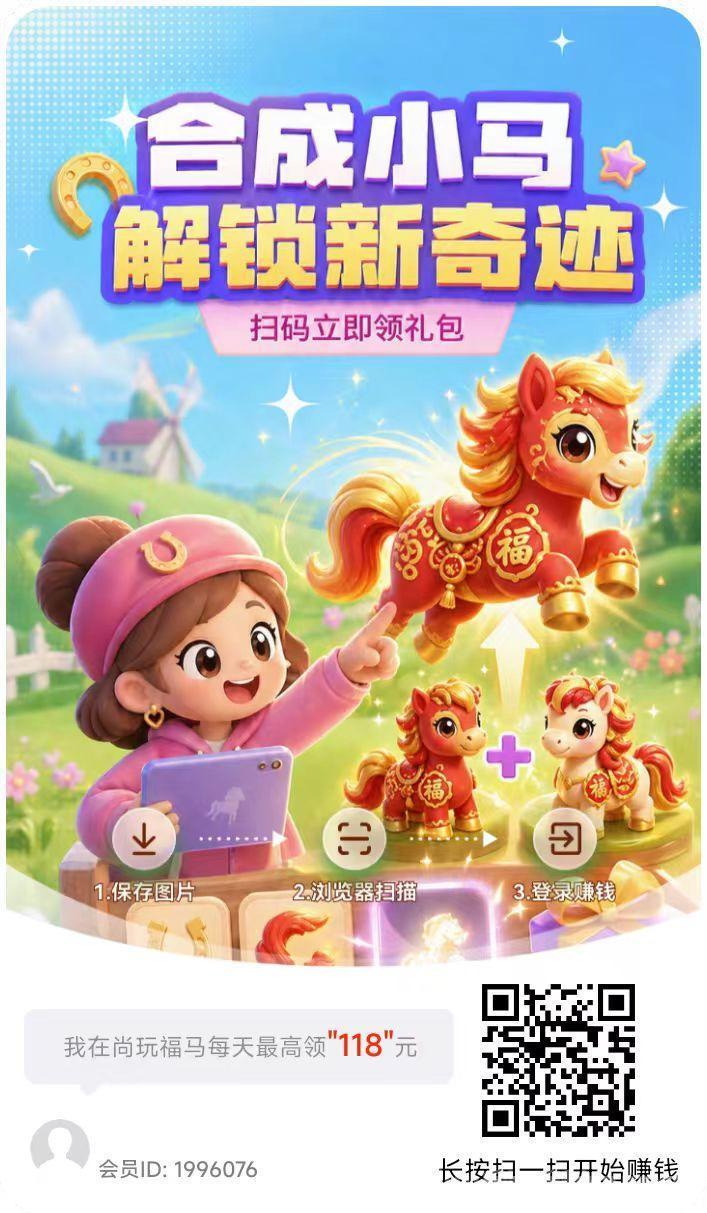尚玩福马：零撸合成广告赚玩法保底收益高，放水中新品上线，甜品合成进阶玩赚新品，日入几十米