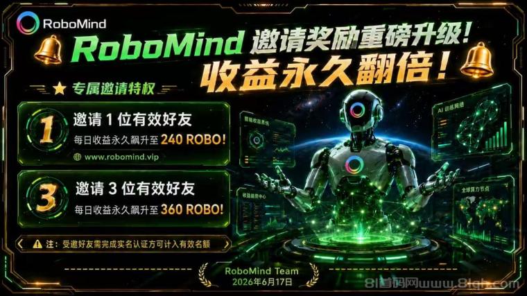 全网首发0撸【ROBO】零门槛参与每天领算力 ，亲测提米到账！
